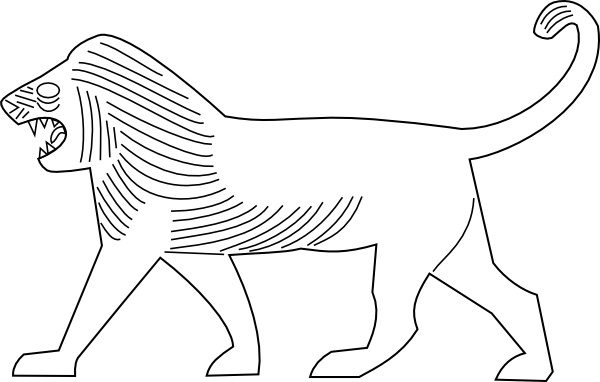 Lion Outline clip art Free vector in Open office drawing svg 
