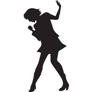 Singer in silhouette clipart 