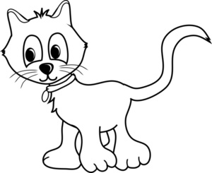Cute Cat Black And White Clipart 