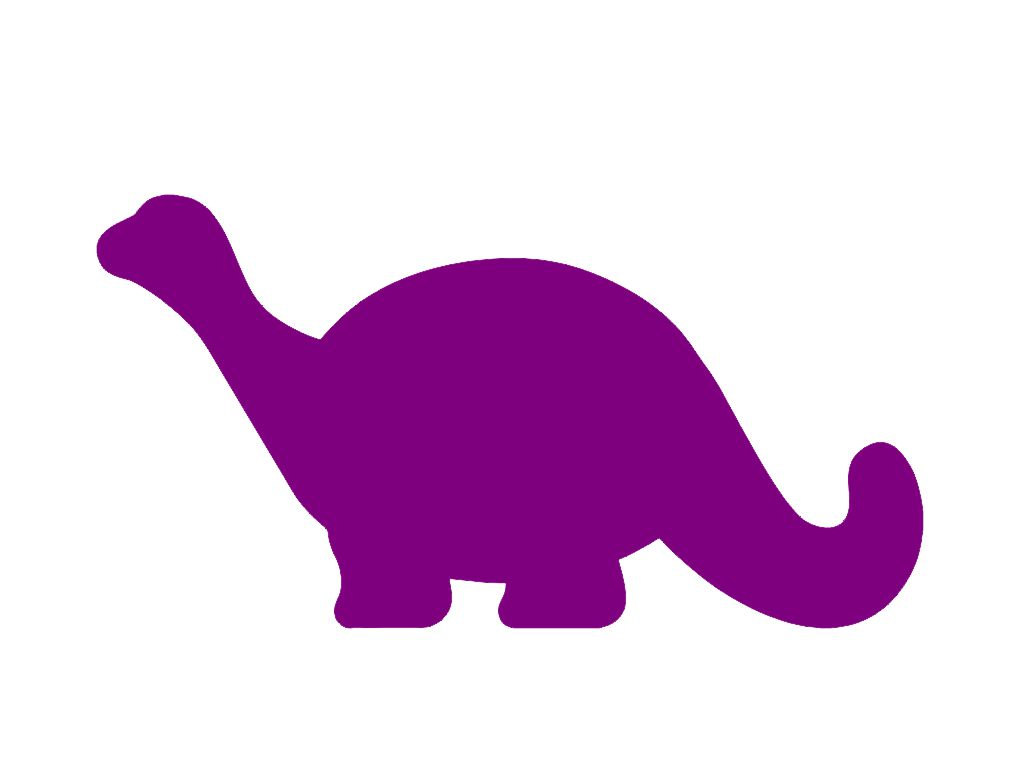 Dinosaurs solid color clipart 