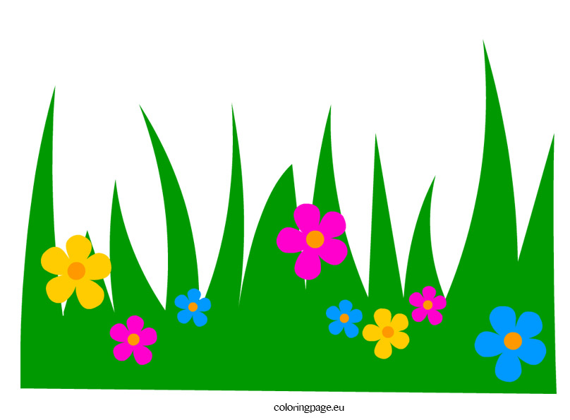 Grass with Flowers clip art 