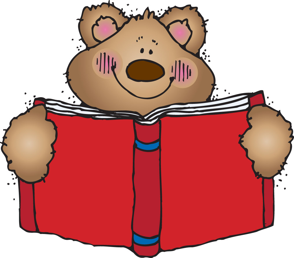 Bear reading clipart