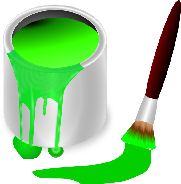 Green Paint Brush And Can Clip Art at Clker 