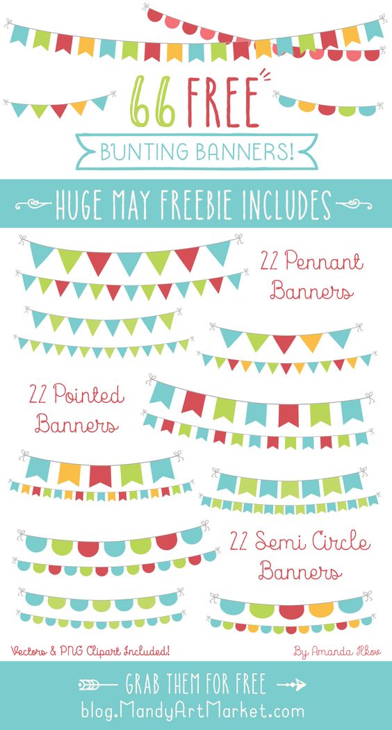 Free Bunting Clipart! Includes 66 Free Bunting Banner Vectors 