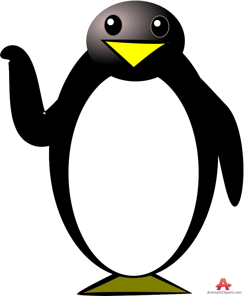 Penguin Clipart Waving Hello