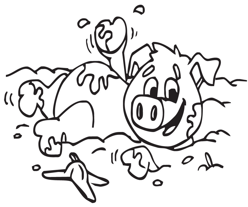 Pig In Mud Clipart