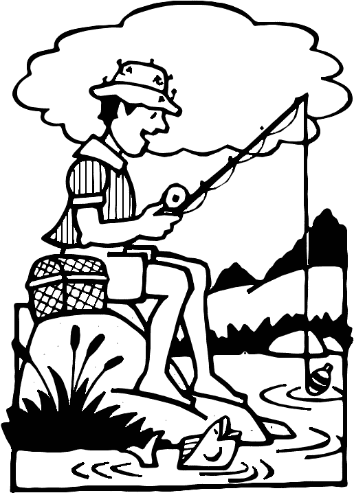 Black People Fishing Clipart