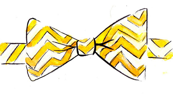 Yellow bow tie clipart