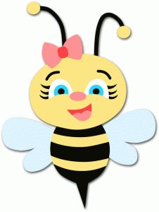 Girly bumble bee clipart