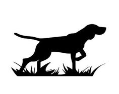 English or German Shorthair Pointer Dog Profile Silhouette Window