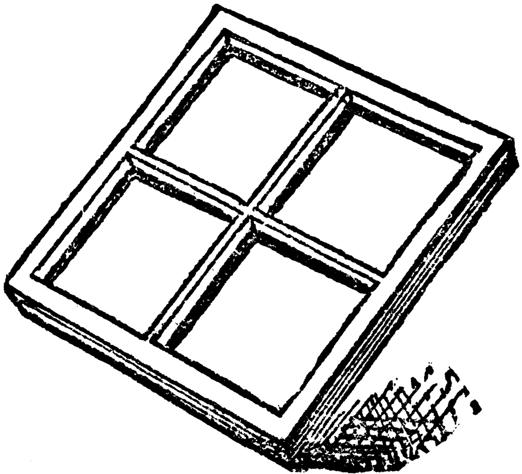 Square window clipart black and white 