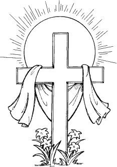 Purple cloth covered easter cross clipart