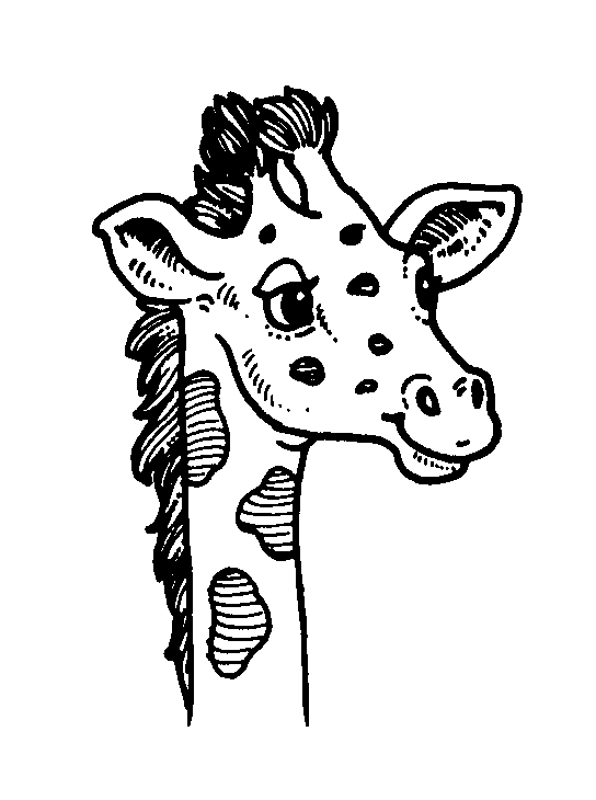 Giraffe head clipart outline