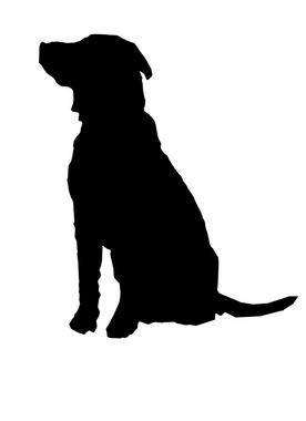 Dog Sitting Silhouette Clipart