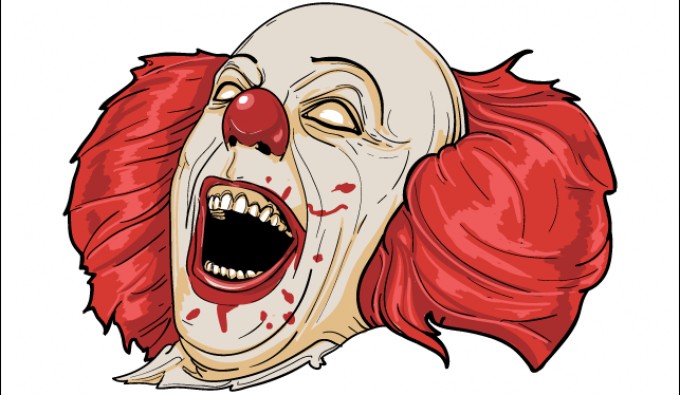 Scary clown clipart