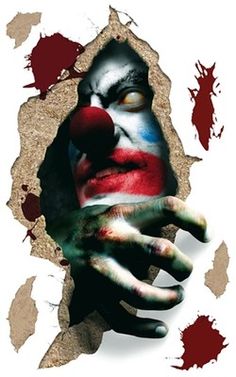 Scary clown clipart witth head upside down