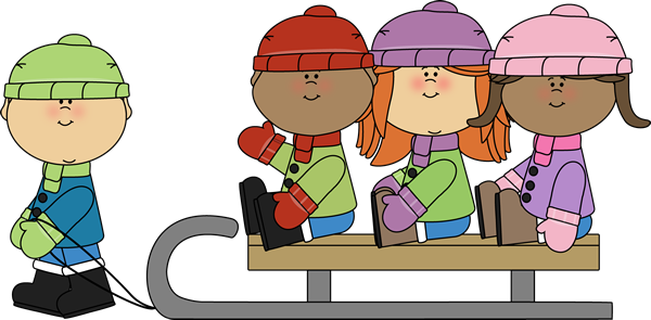 sled riding clipart