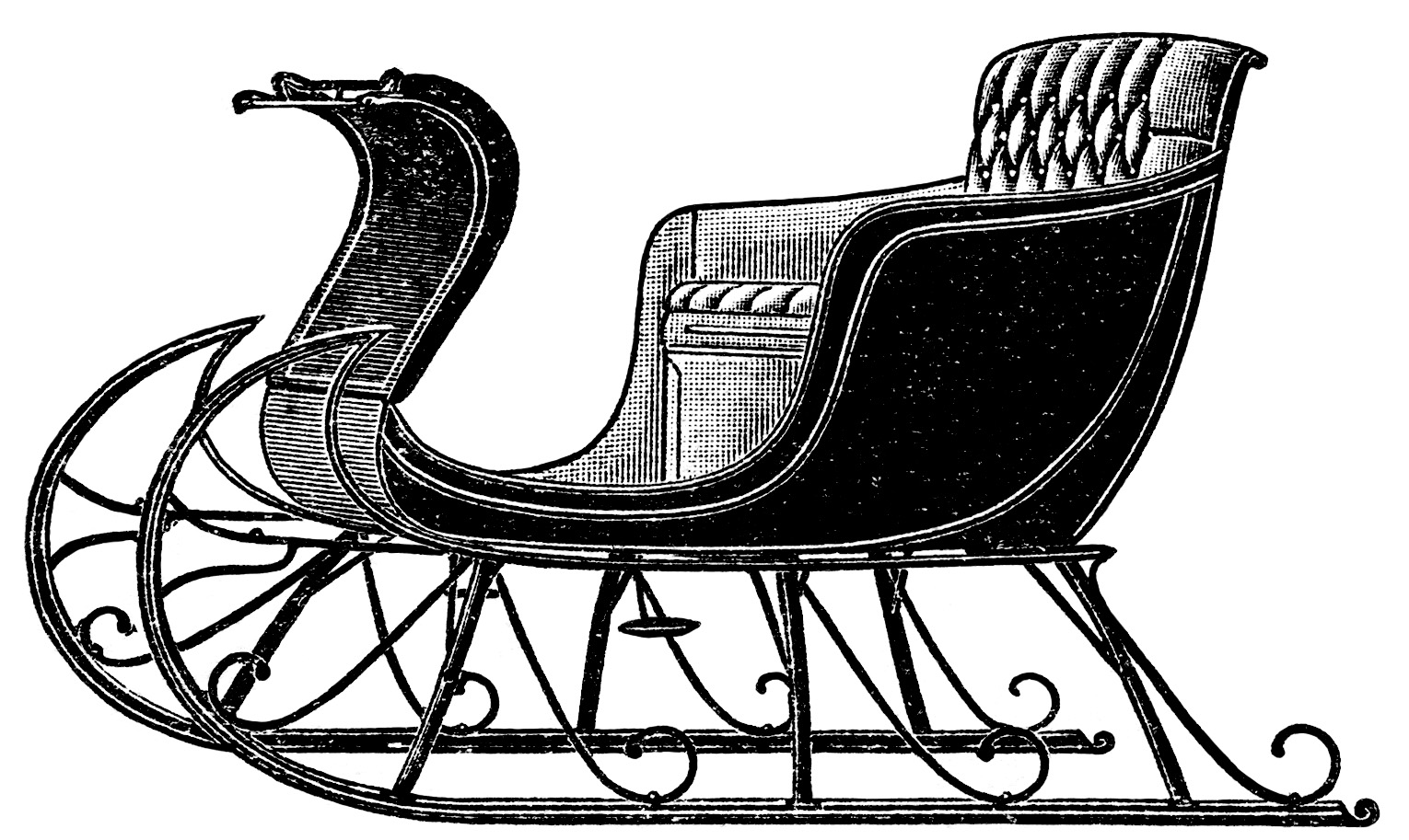 Clip Art Of A Old Sled Clipart