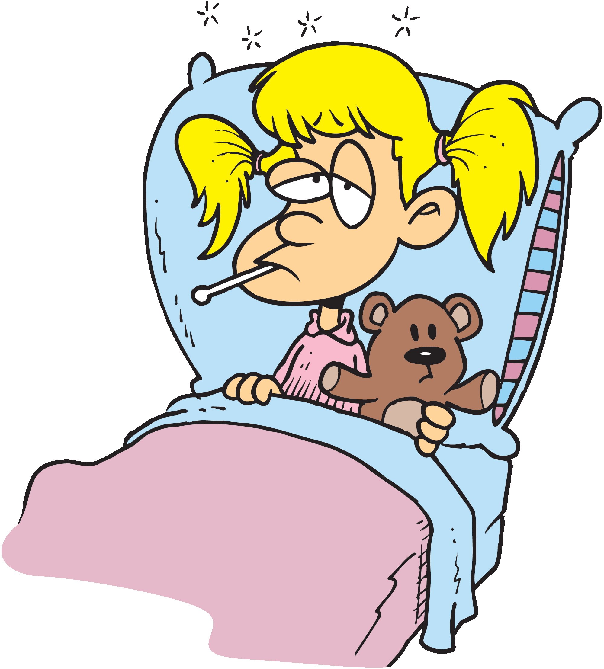 Hd Sick Person In Hospital Bed Cartoon Illustration Clip Art Library