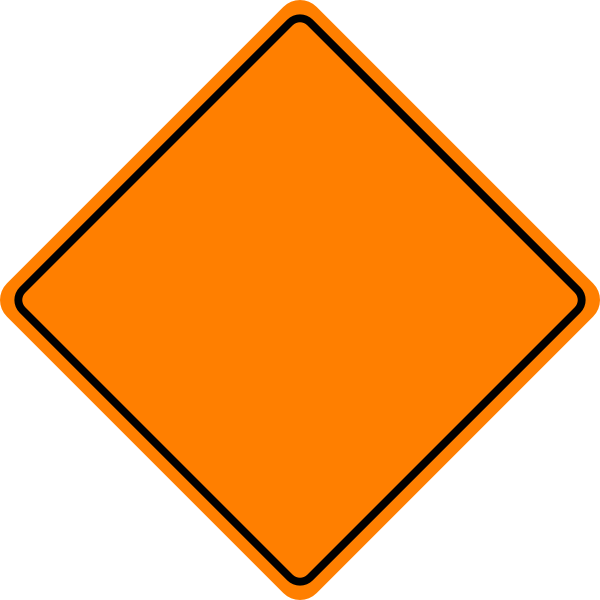 Orange Construction Sign Clip Art at Clker