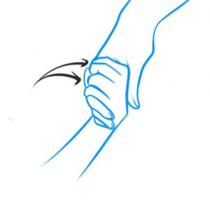two reaching hand drawing clipart