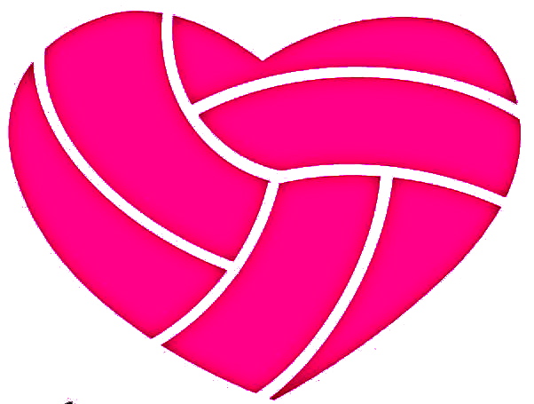 Heart shaped volleyball clipart