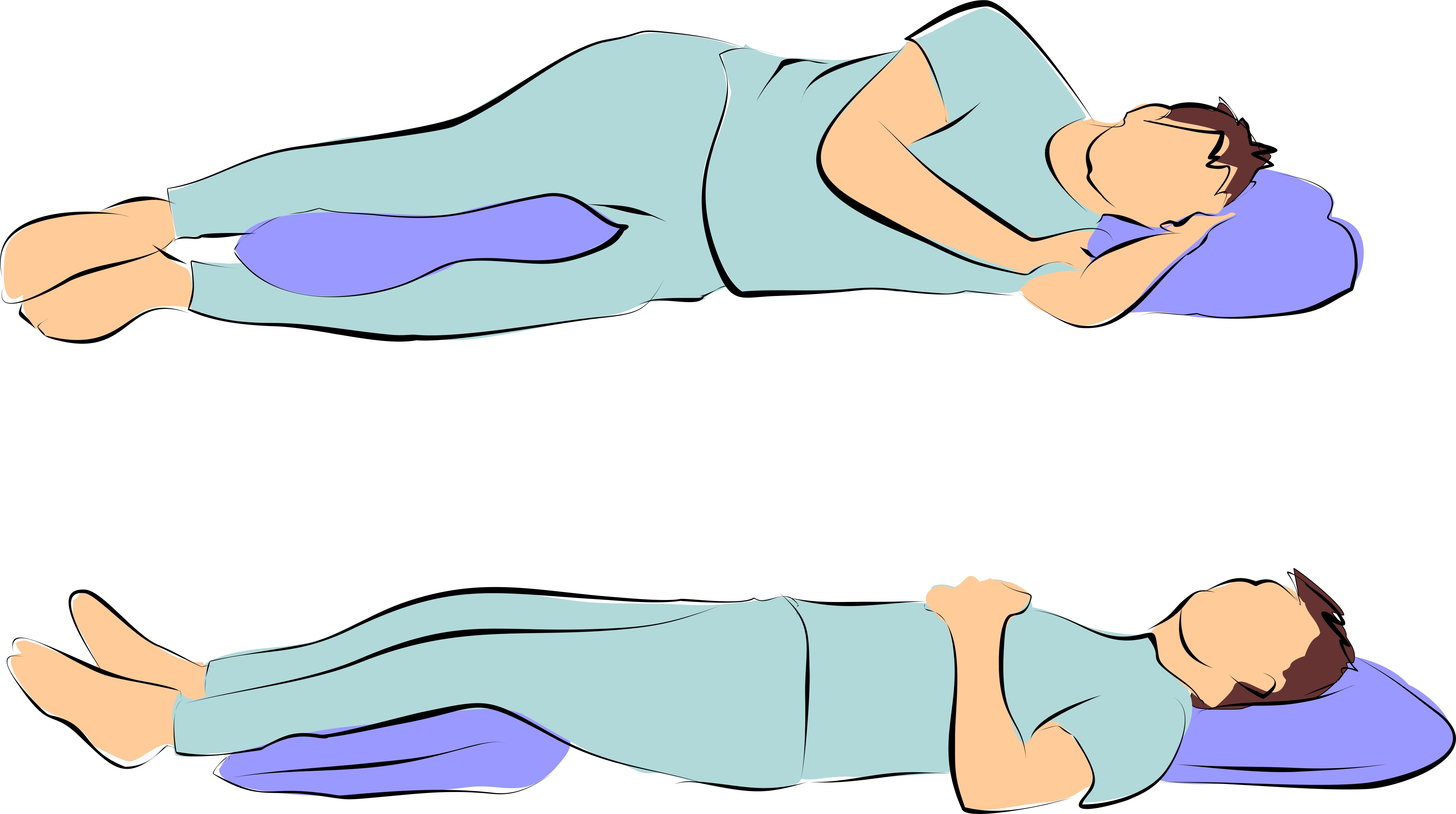 sleeping position with pillow.