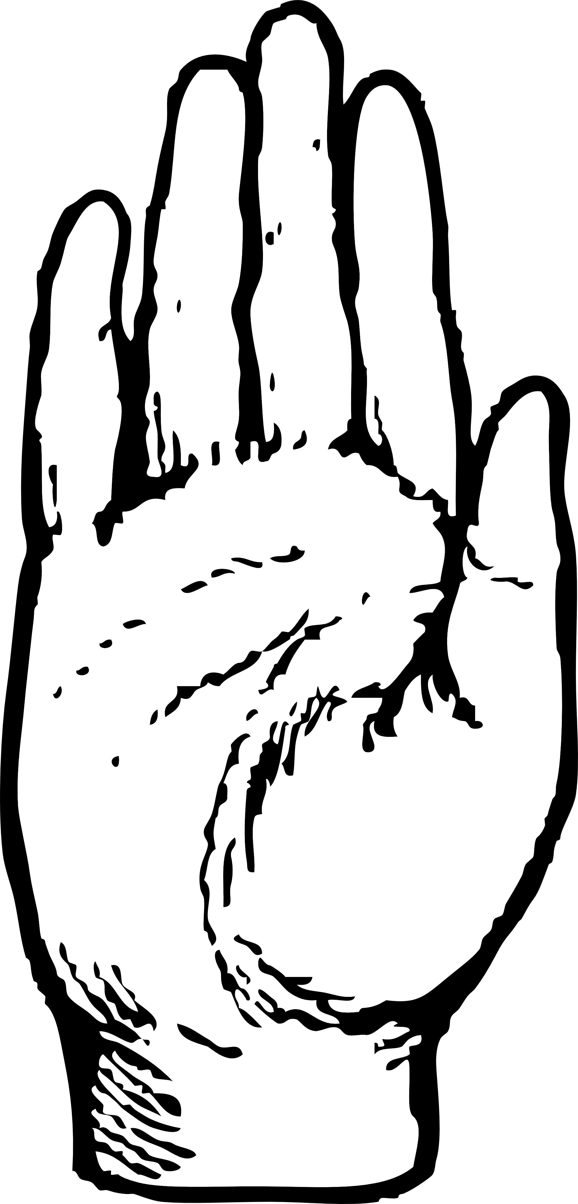 Black And White Hand Clipart