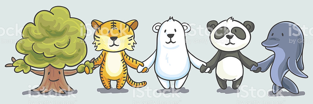 Cartoon Endangered Animals Illustration stock vector art 165954901