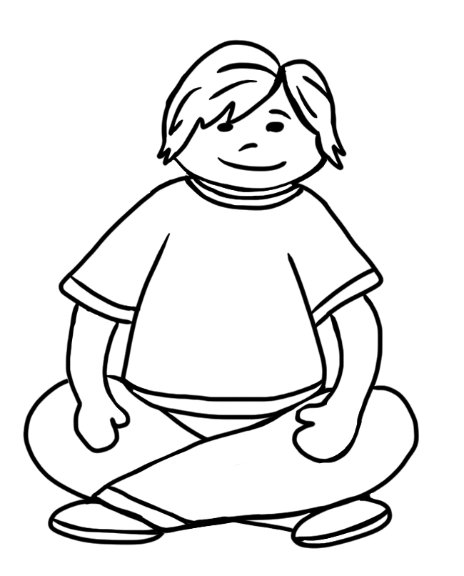 Student sitting quietly clipart