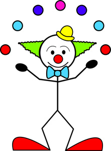 Clown Juggling Clipart