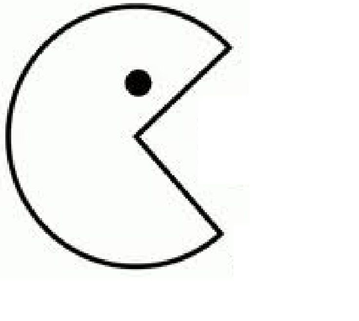 Pac man clipart black and white