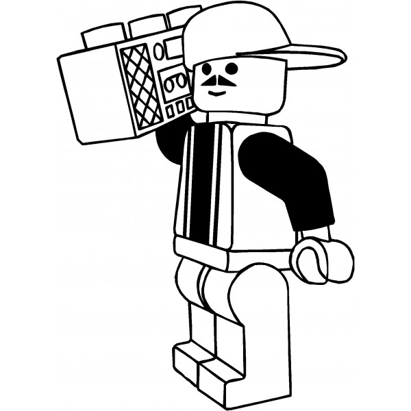 Lego character clipart black and white