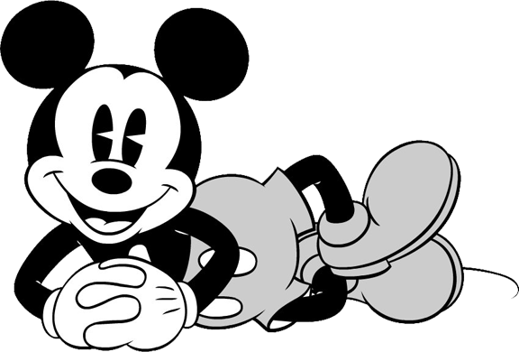 Disney character black and white clipart