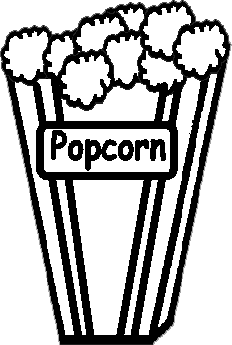 Popcorn Black And White Clipart