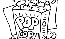 Popcorn Clipart Black And White
