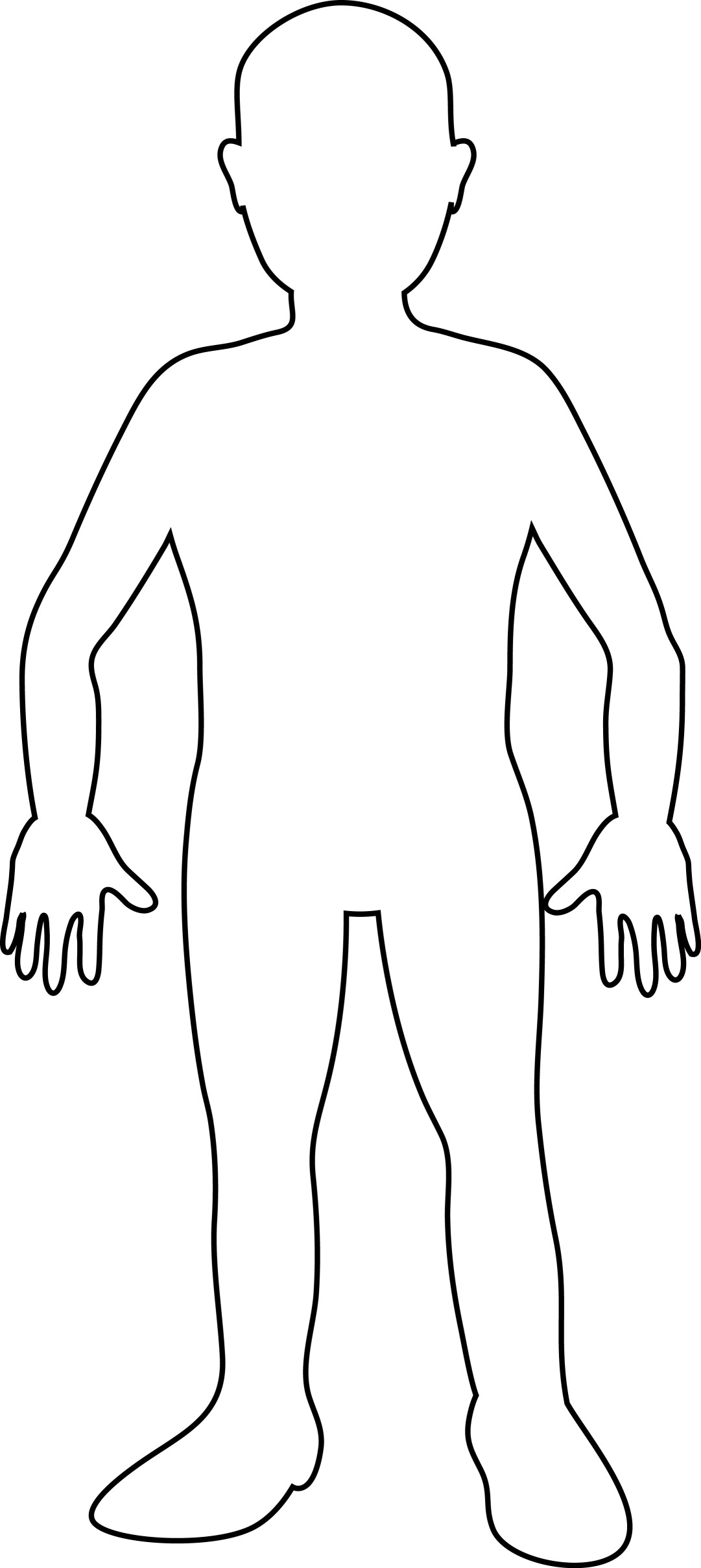 Human body black and white clipart
