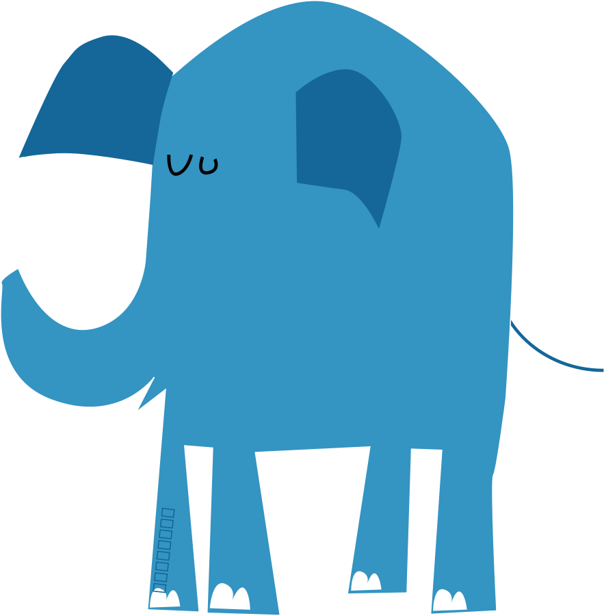 Blue Elephant Family Clipart
