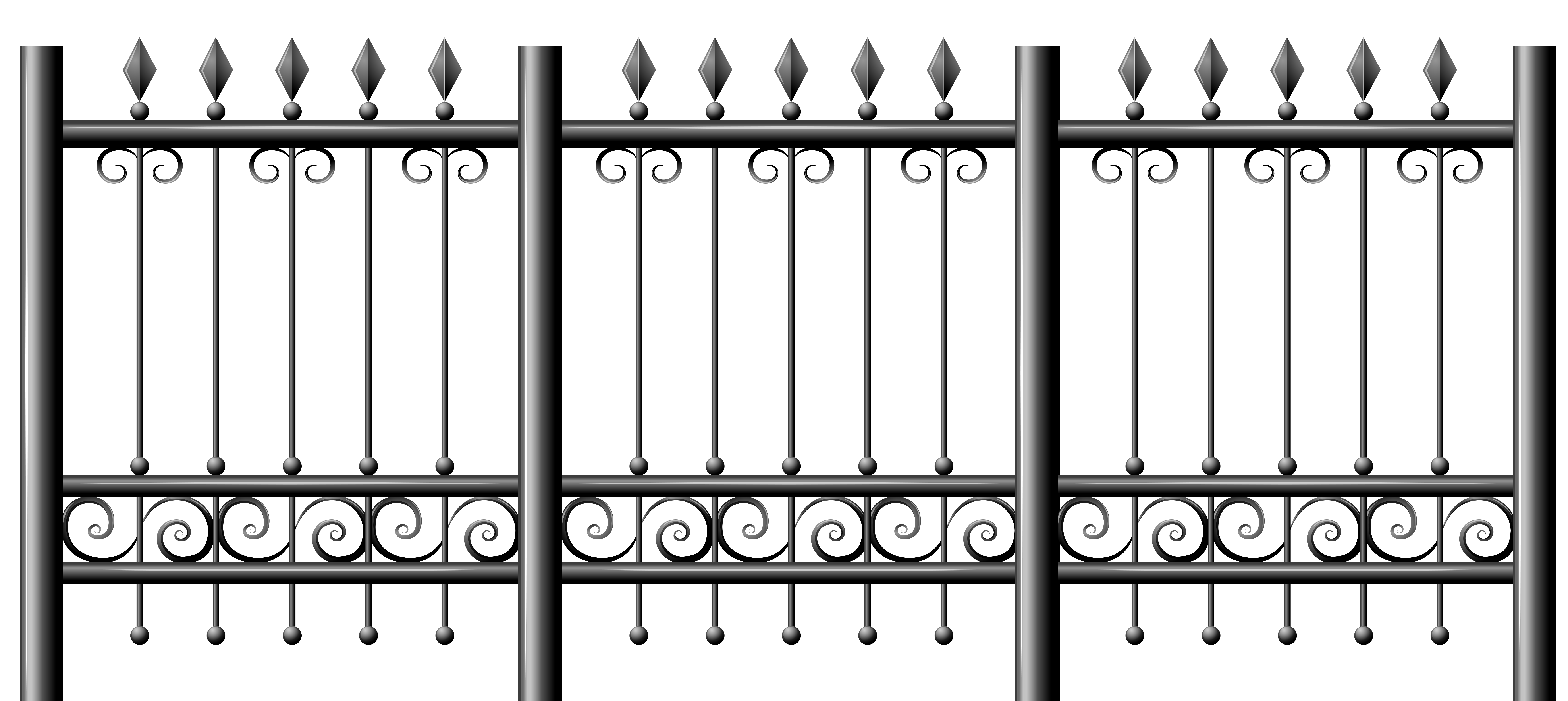 Transparent Iron Fence PNG Clipart