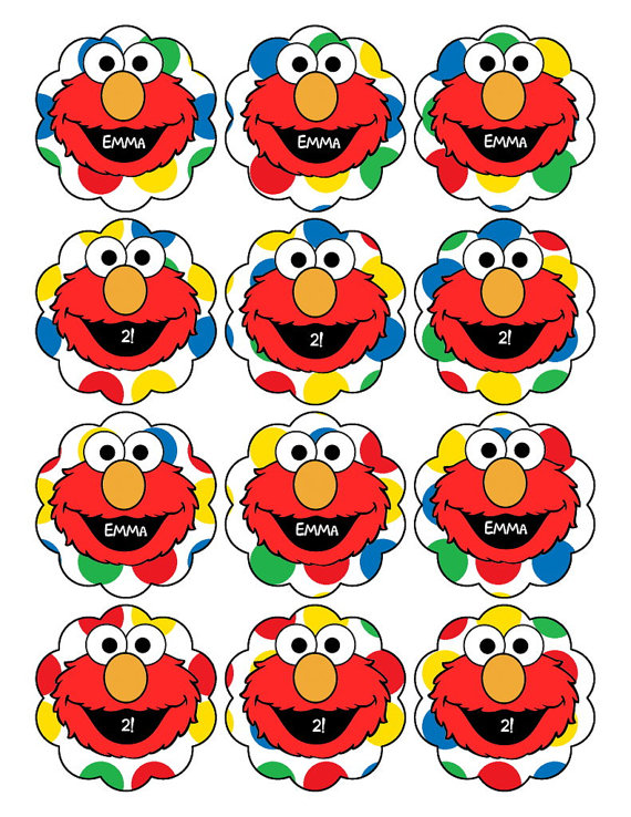 Elmo Printable Cupcake Toppers