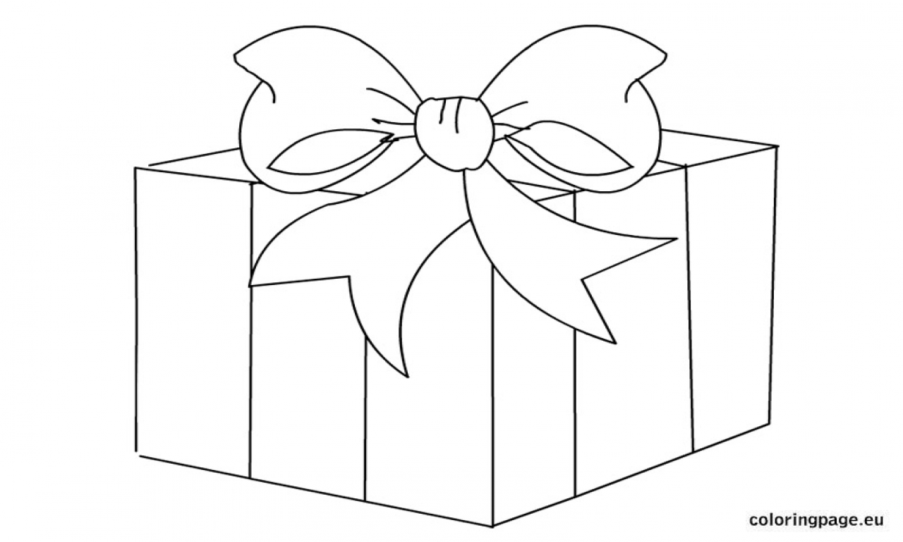 Gift Coloring Page, gift box clip art coloring page. Coloring