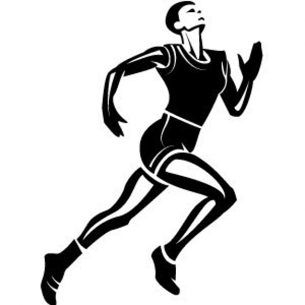 Black Female Athlete Running Clipart