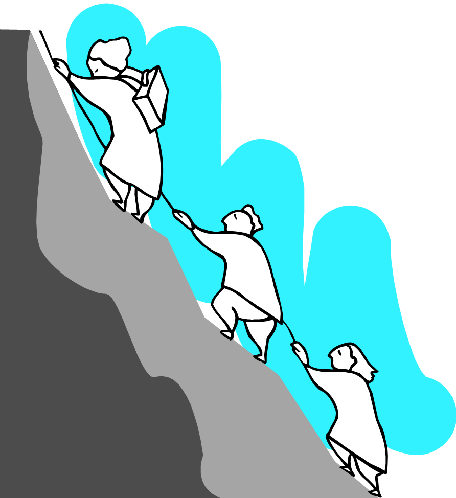 Person climbing a mountain clip art � ciij
