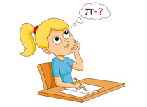 Student studying math clipart