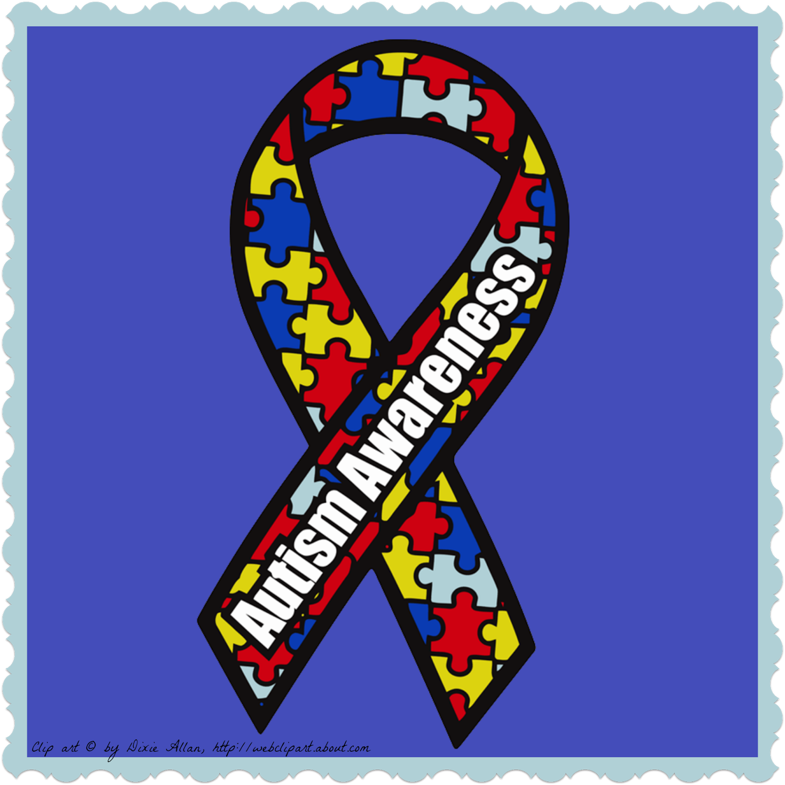 Autism Awareness Puzzle Piece Ribbon Clip Art Library