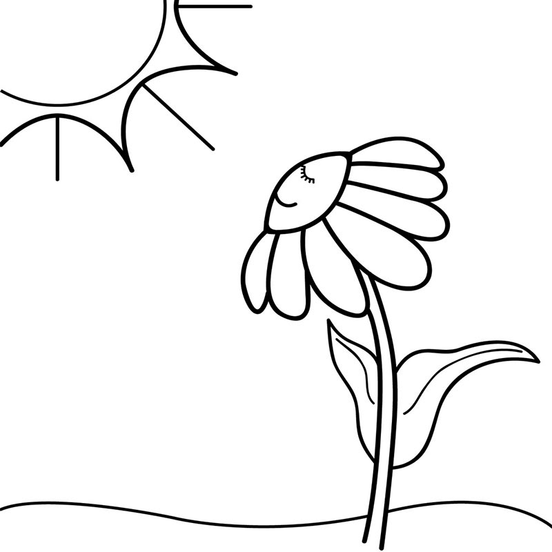 Sunset clipart black and white