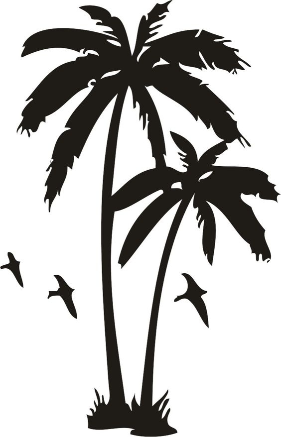 Palm Tree Silhouette Sunset Clipart