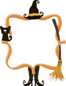 Halloween Transparent PNG Photo Frame with Pumpkin and Cat
