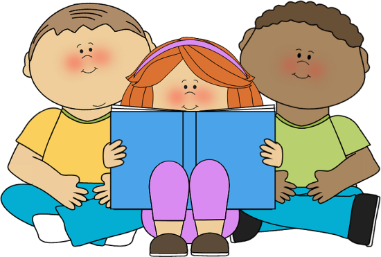 Students reading clipart