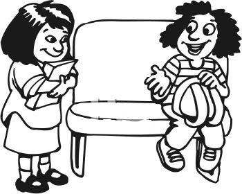 Black And White Student Sitting In Seat Clipart